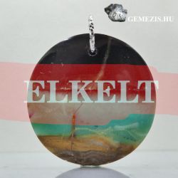  Kalcedon svny medl sznes rz-oxidos rtegekkel 13 gramm